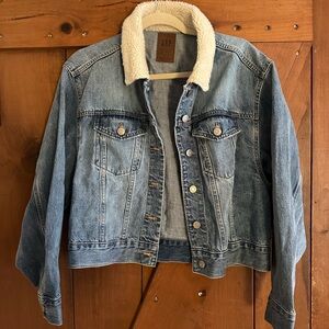 GAP Denim Jacket with Shearling Collar